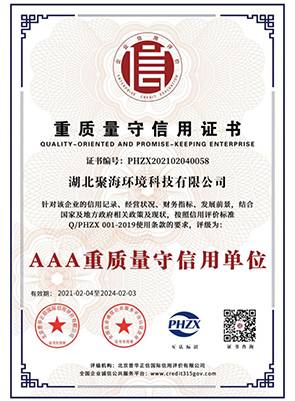 “3A級”重質(zhì)量守信用單位證書